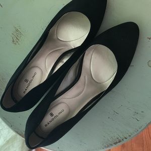 Bandolino Black Suede Wedges